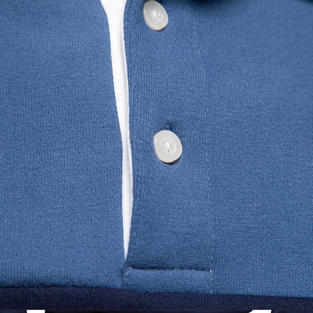 Herr Polo sweatshirt Gul Armégrön Rubinrött Blå Grön Kavajslag Färgblock Ledigt Dagligen Sport Ledigt Vår & Höst Kläder Pull Tröjor Långärmad 2025 - $25.99 –P60
