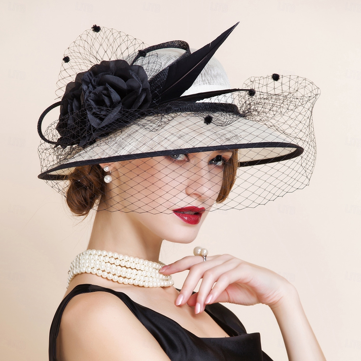 kapelusze lniany melonik / kapelusz typu cloche kapelusz wiaderkowy kapelusz przeciwsłoneczny wesele przyjęcie herbaciane eleganckie wesele z piórkowym łączeniem nakrycie głowy nakrycie głowy 2025 - $55.99 –P7