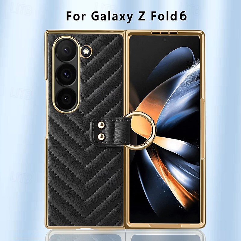 Phone Case For Samsung Galaxy Z Fold 6 Z Fold 5 Z Fold 4 Z Fold 3 Back Cover Magnetic Support Wireless Charging Ring Buckle Retro PU Leather 2025 - $27.99 –P9