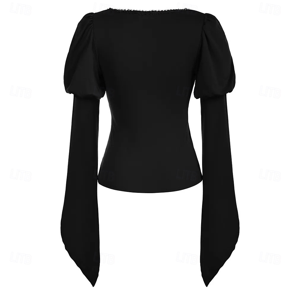 Retro Vintage Rococo Medieval Blouse / Shirt Vampire Vikings Solid Color Women's Celtic Pirate Fantasy Masquerade Casual Daily Adults' Blouse 2025 - $46.99 –P3