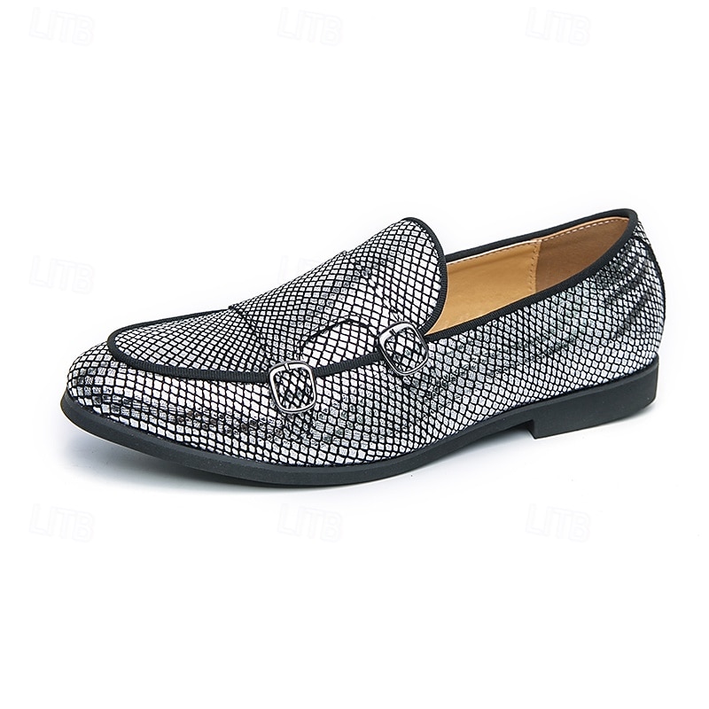 mocassini da uomo firmati con doppia fibbia, tomaia in mesh testurizzato, scarpe casual eleganti per il lavoro e le occasioni speciali del 2025 a $42.99 –P1