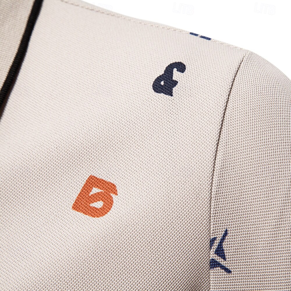 Men's Polo Knit Polo Sweater Formal Work Turndown Short Sleeve Letter & Number Buttons Summer White Green Beige Polo 2026 - $24.99 –P18