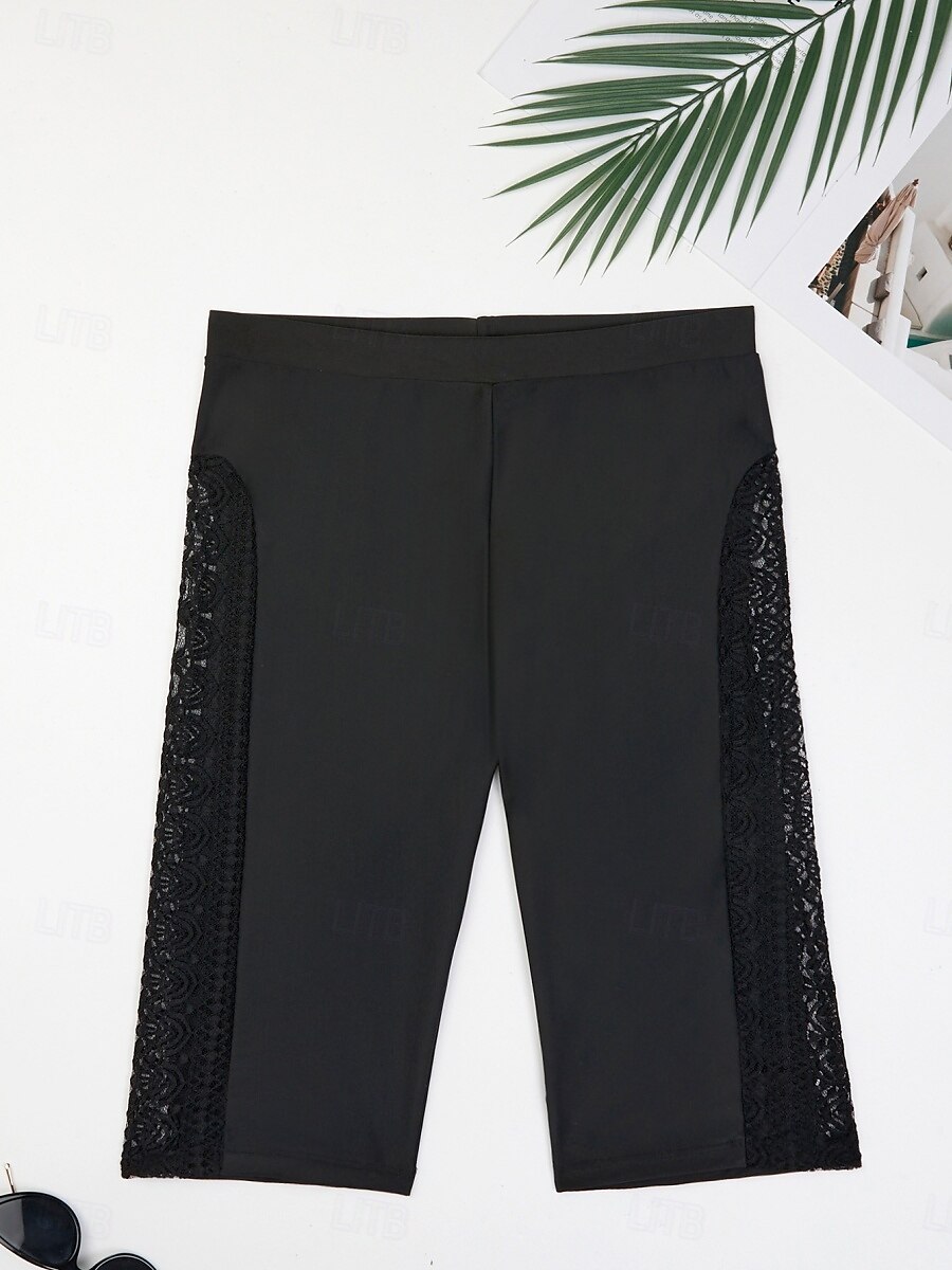 Dam Badkläder Stretchiga boxershorts Baddräkt Hög midja Semester Standkläder Blommig Ärmlös Baddräkter 2025 - $19.49 –P4