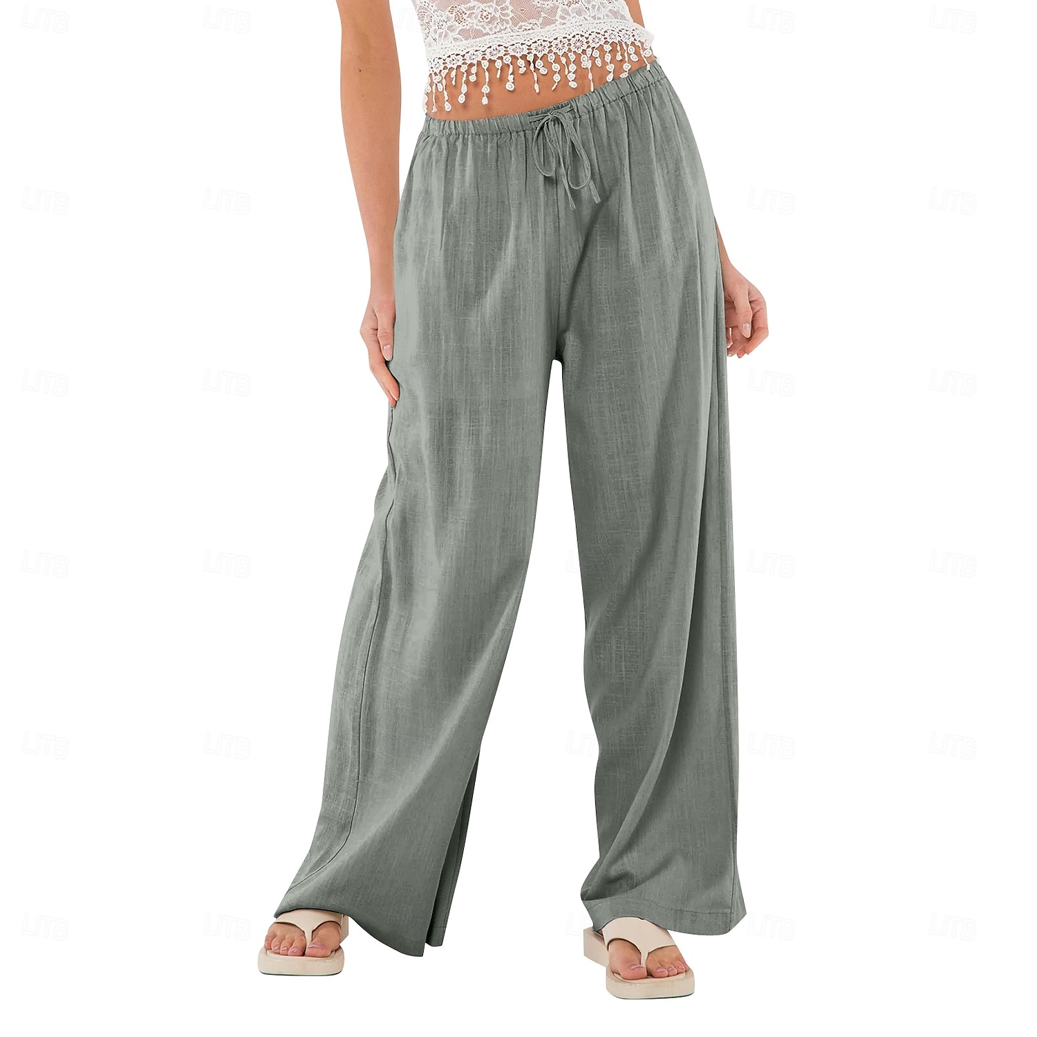 Damen Shorts aus Baumwollleinen Leinen-inspirierte Hosen Hose aus Baumwollleinen Lässig Volle Länge Natürliche Taille Elastischer Bund Elastisches Kordelzugdesign Unelastisch Milchweiß Karminrot 2025 - $17.99 –P8
