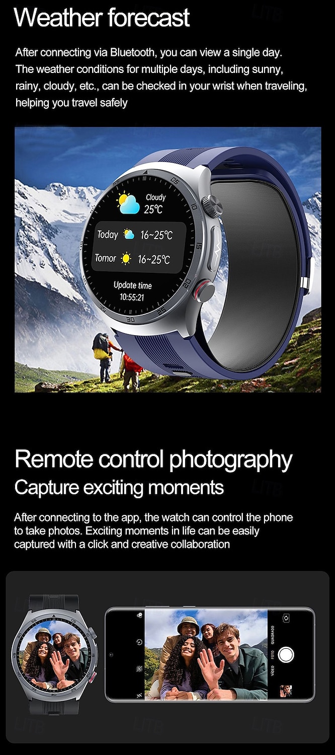 iMosi S25 Slimme horloge 1.43 inch(es) Smart horloge Bluetooth Stappenteller Gespreksherinnering Slaaptracker Compatibel met: Android iOS Uniseks Handsfree bellen Waterbestendig Mediabediening IP 67 2026 - $159.99 –P8