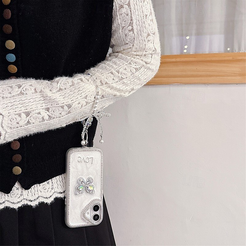 Phone Case For iPhone 16 iPhone 16 Pro iPhone 16 Pro Max iPhone 15 iPhone 15 Pro Max iPhone 14 Pro Max iPhone 13 12 Pro Max Back Cover with Wrist Strap Bling Glitter Shiny Shockproof Retro Silicone 2025 - $19.99 –P10