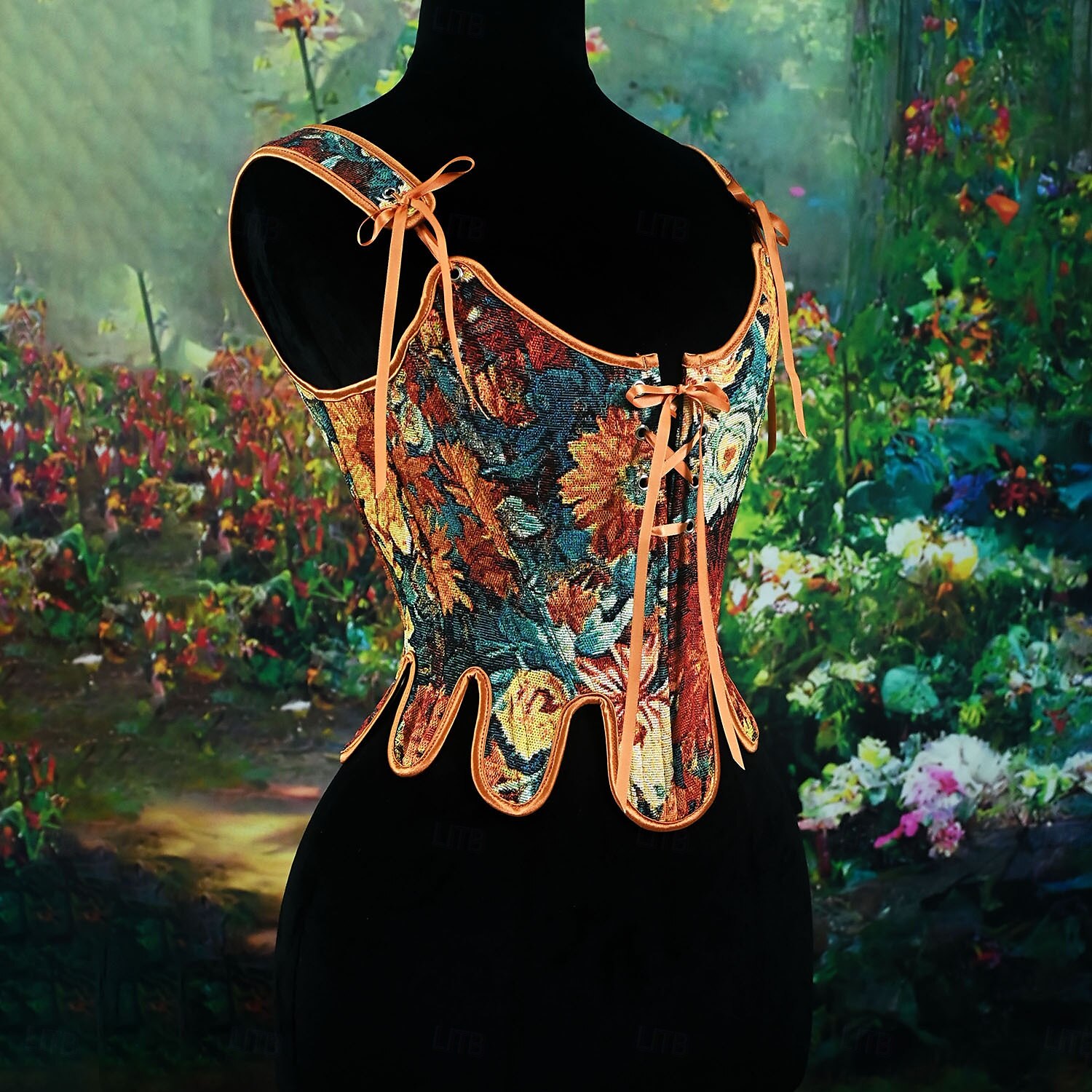 Retrò Vintage Medievale Rinascimento Corsetto Gilet Bustino Fiera del Ren Allacciato Floreale Jacquard Per donna Celtico Fantasia Reale Halloween Carnevale Feste Casual Quotidiano LARP Adulti Corsetto del 2025 a $41.99 –P3