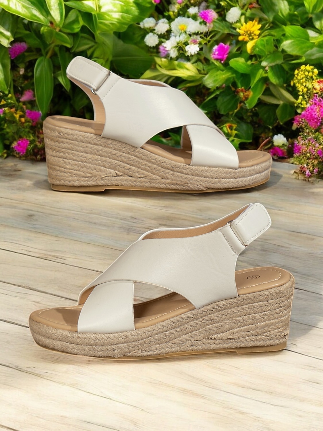 černé espadrilkové sandály na klínku pro ženy – stylový design s křížovým páskem, pohodlná letní obuv, ideální na pláž a běžné výlety 2025 - $24.99 –P5