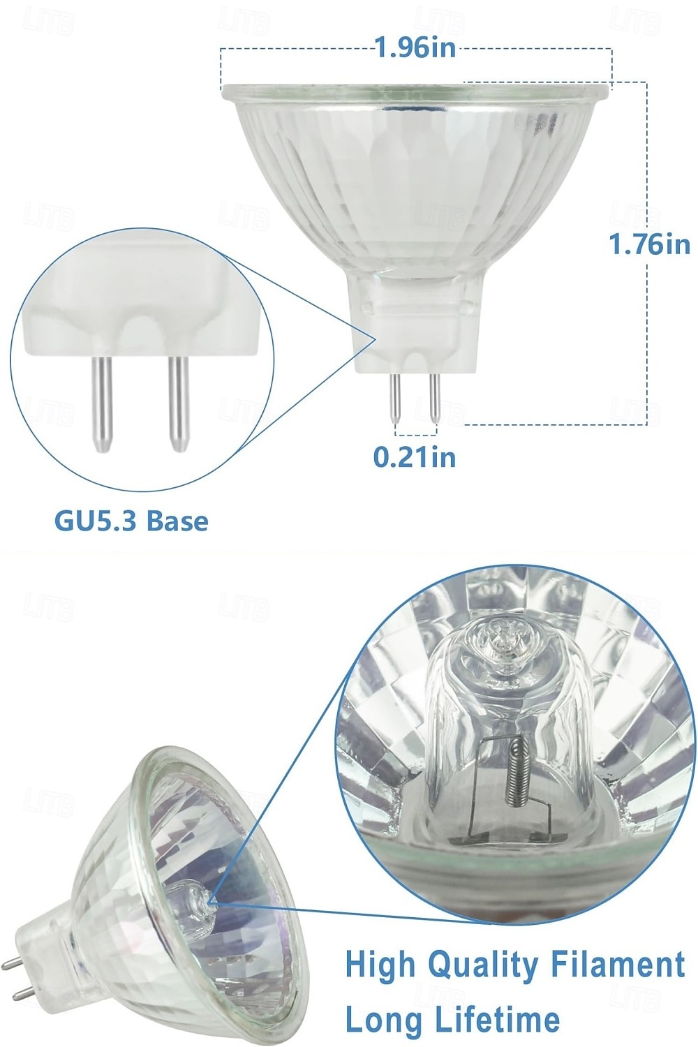 2026年 １０個 50 W ハロゲン電球 680 lm GU5.3 MR16 1 LEDビーズ 12 V  コレクション – $18.99 –P2