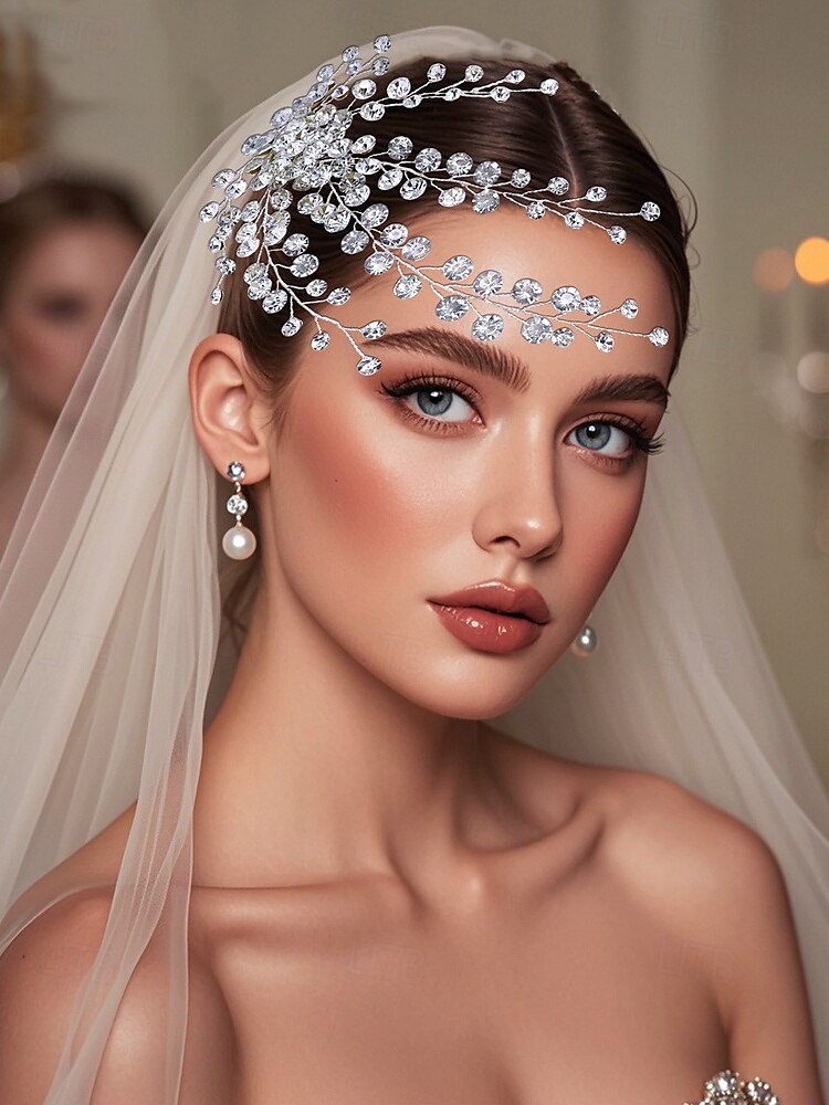 acessório de cabelo de noiva com strass de cristal – elegante enfeite de cabeça com design de flores e folhas para mulheres – perfeito para casamentos, festas e ocasiões especiais de 2025 por $19.99 –P1