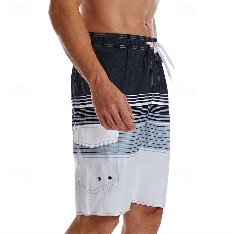 Per uomo Boxer da surf Pantaloncini da mare Boxer da mare con fodera in rete Vita elastica Strisce sfumate Comfort Asciugatura rapida Breve Per eventi Spiaggia Fine settimana Di tendenza Informale del 2025 a $23.99 –P5