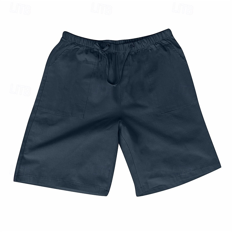 Herren Shorts Kurze Hosen Shorts aus Baumwollleinen Sommer-Shorts Strandshorts Kurze Hosen Tasche Kordelzug Elastische Taille Glatt Komfort Atmungsaktiv Kurz Urlaub Festtage Strand Hawaiianisch Boho 2025 - $16.49 –P10