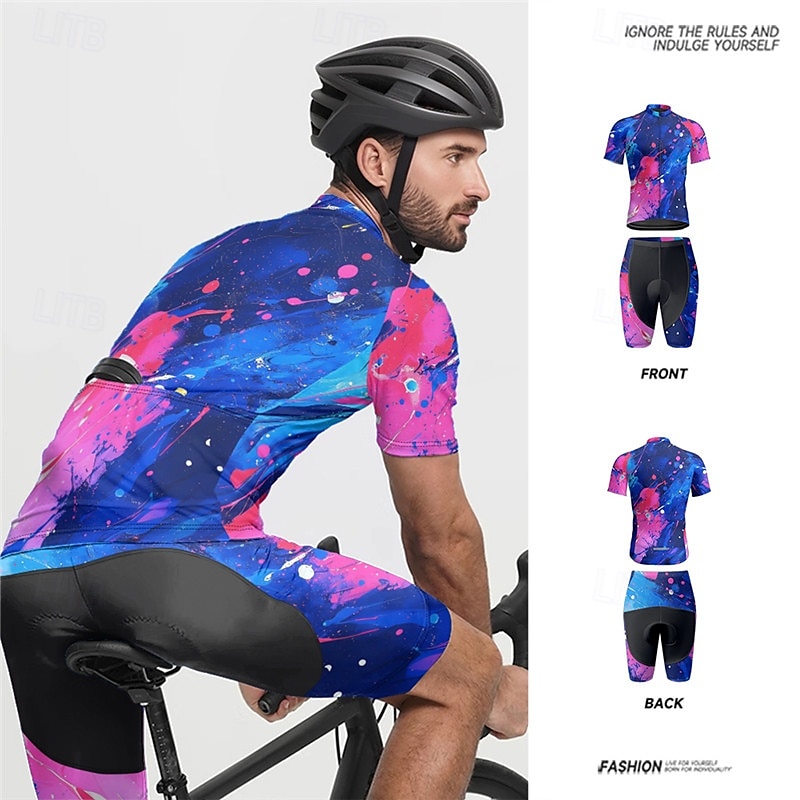 Miesten Pyöräily jersey ja shortsit Graffiti Lyhythihainen Pyörä Liikunta-asut 3 takataskulla Maastopyöräily Maantiepyöräily Etuvetoketju Hikeä siirtävä Mukava Hengittävä Urheilu Musta Keltainen 2025 - $47.99 –P15
