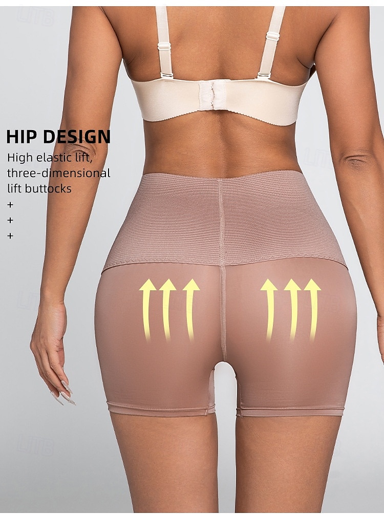 Dam Pojkshorts och kalsong Sömlös Formande trosa 1 st. Underkläder Enkel Klassisk Ren färg Hög midja Plusstorlekar Små Könsneutral Svart Brun S M L 2025 - $10.99 –P7