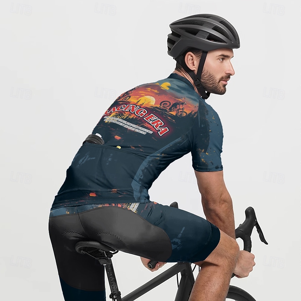 Men's Cycling Jersey Gradient Letter & Number Short Sleeve Bike Tee Tshirt Jersey with 3 Rear Pockets Mountain Bike MTB Quick Dry Anatomic Design Wicking Breathable Sports Yellow Blue Fuchsia 2026 - $25.99 –P13
