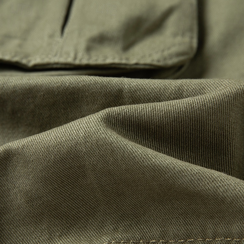 Herren Cargo Shorts Kurze Hosen Shorts Kurze Hosen Sommer-Shorts Knopf Multi Pocket Glatt Komfort tragbar Knielänge Outdoor Sport Täglich Modisch Brautkleider schlicht Schwarz Khaki 2025 - $18.99 –P13