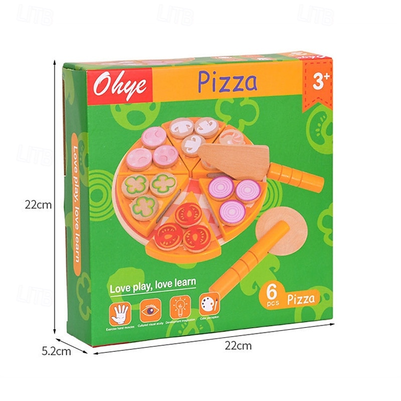lasten koulutus käytännön pizzasimulaatiolelut puinen simulaatio leikkitalo sienipizza leikattu ja leikkilelut 2025 - $31.99 –P8