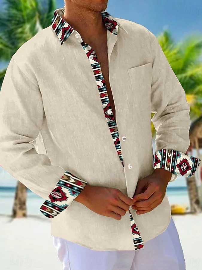 Per uomo Camicia Camicia Estiva Camicia casual Camicia da Spiaggia Camicia con Bottoni Arancione Kaki Beige Grigio Manica Lunga Semplice Motivo Bavero Vacanza Camicia hawaiana Bottonato Abbigliamento del 2025 a $25.99 –P3