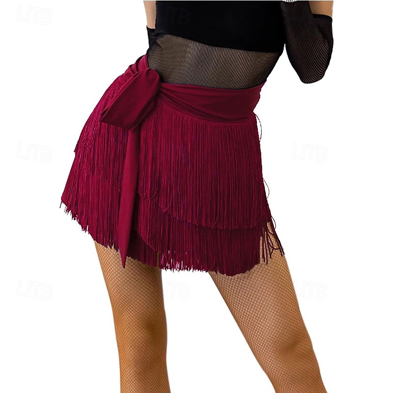 fustă de dans cu franjuri pentru fete adolescente fuste mini înfășurate în creion latin pentru club de noapte festival carnaval 2025 - $32.99 –P10