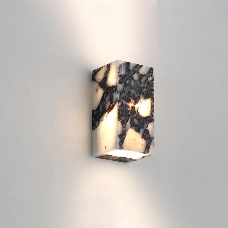 wabi-sabi vedenpitävä luonnollinen bulgari violetti marmorinen seinävalaisin makuuhuoneen eteiseen 2025 - $157.99 –P6
