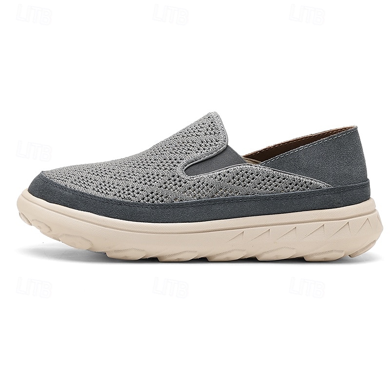 Beige Slip-On-Sneaker für Herren mit atmungsaktivem Mesh-Obermaterial und gepolsterter Sohle für bequemen Freizeitkomfort 2025 - $42.99 –P3