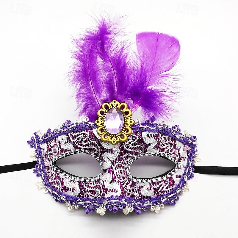 Karnevalová maska Maska Halloween rekvizity Dospělé Dámské Poloviční obličej Výkon Párty Plesová maškaráda Karneval Mardi Gras Jednoduchý karnevalový kostým 2025 - $12.49 –P8