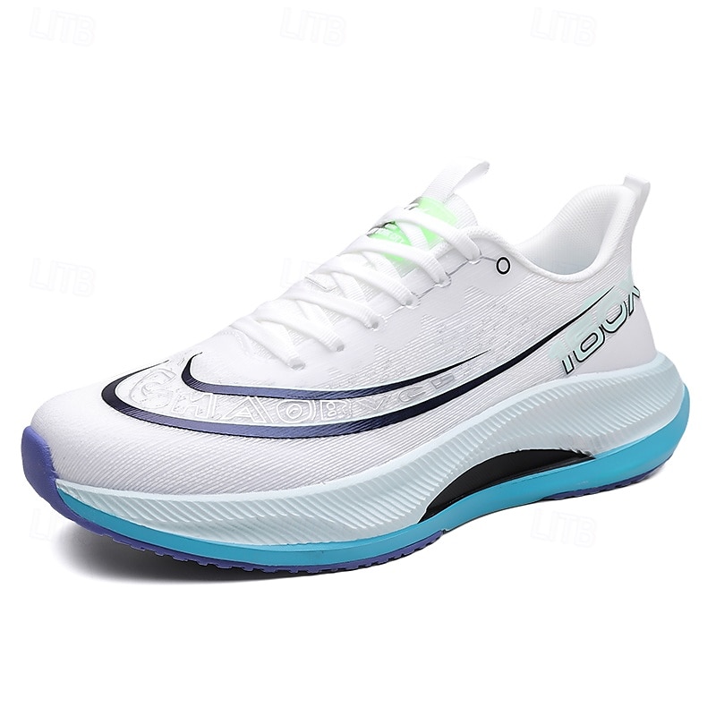 weiß-blaue sportliche Lauf-Sneaker für Herren mit leichtem Design und gepolsterter Sohle – atmungsaktive Sportschuhe für einen aktiven Lebensstil und Fitness 2025 - $46.99 –P1