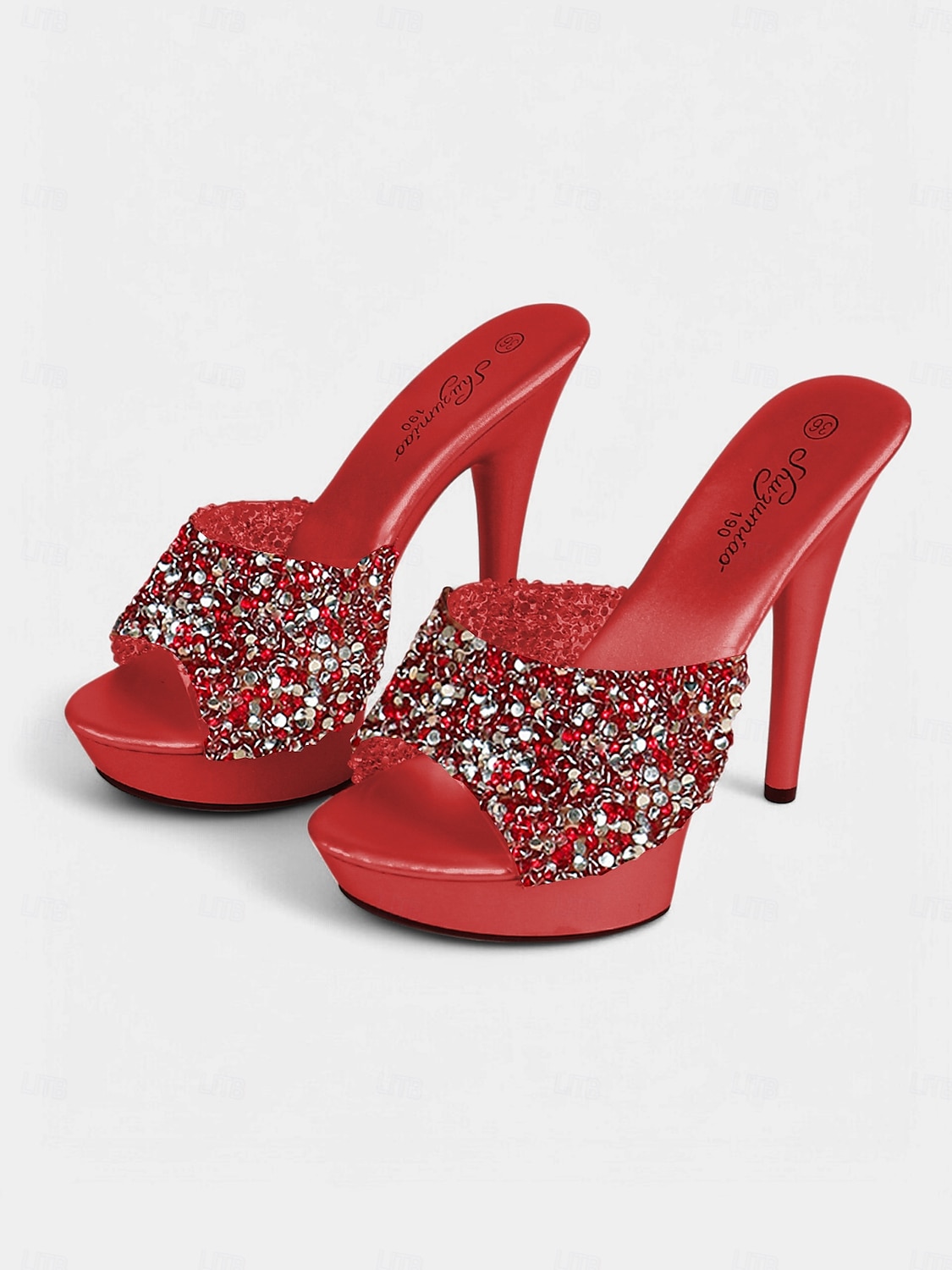 mules con plateau e strass neri – sandali slip-on sexy con tacco alto da donna per feste e abbigliamento da discoteca del 2026 a $59.99 –P2