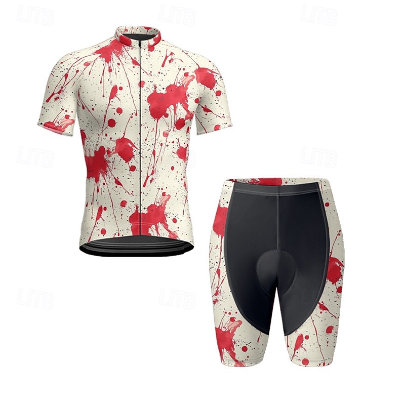 Męskie Koszulka z szortami na rower Krótki rękaw Kolarstwo górskie Kolarstwie szosowym Lato Wiosna Jesień Czarny Biały Pomarańczowy Graffiti Rower Suwak przedni Odvádí pot Wygodny Oddychający Spandeks 2026 - $47.99 –P2