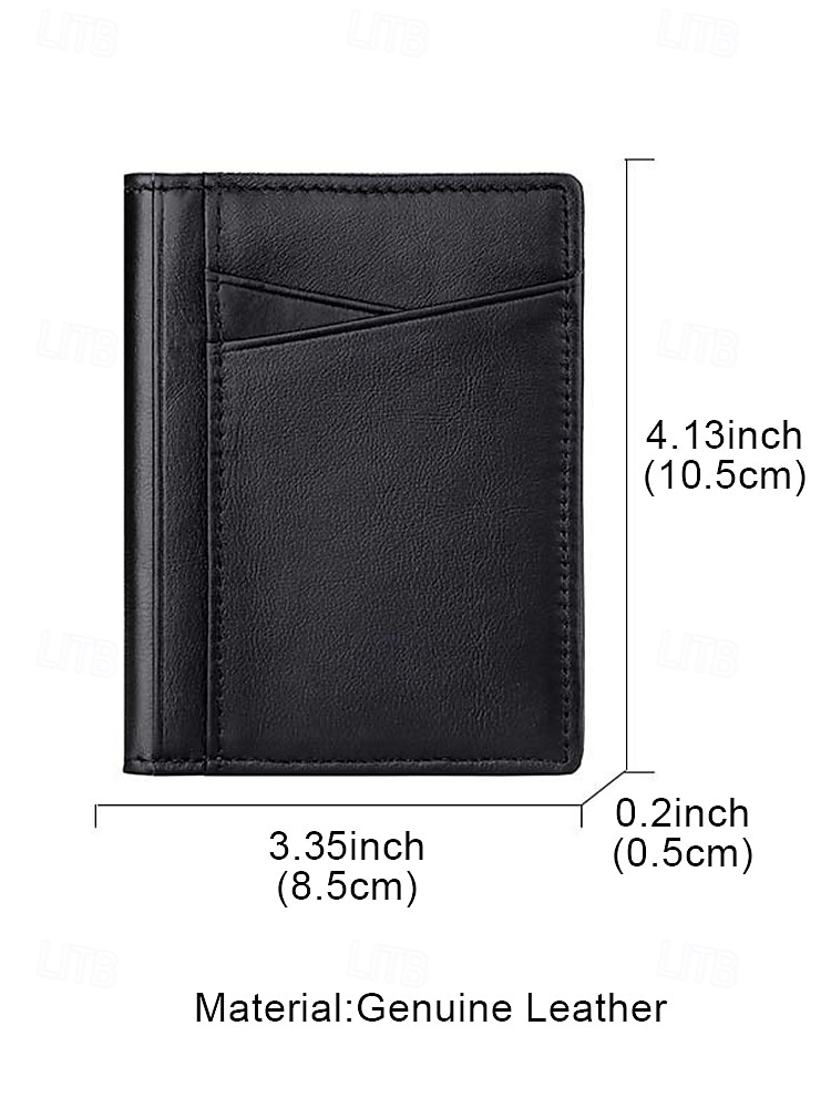 Men's RFID Blocking Wallet, Premium Cowhide Leather, Slim Design with Multiple Card Slots and ID Window – Secure and Stylish Wallet for Everyday Use Wine Black Dark Green 2025 - $11.99 –P7