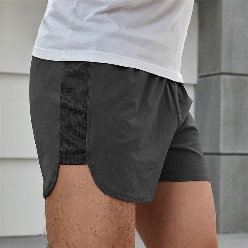 Men's Athletic Shorts Shorts Running Shorts Gym Shorts Sport Daily Quick Dry Comfortable Pocket Drawstring Elastic Waist Plain Short Gymnatics Casual Activewear Black Blue Micro-elastic 2025 - $16.49 –P10