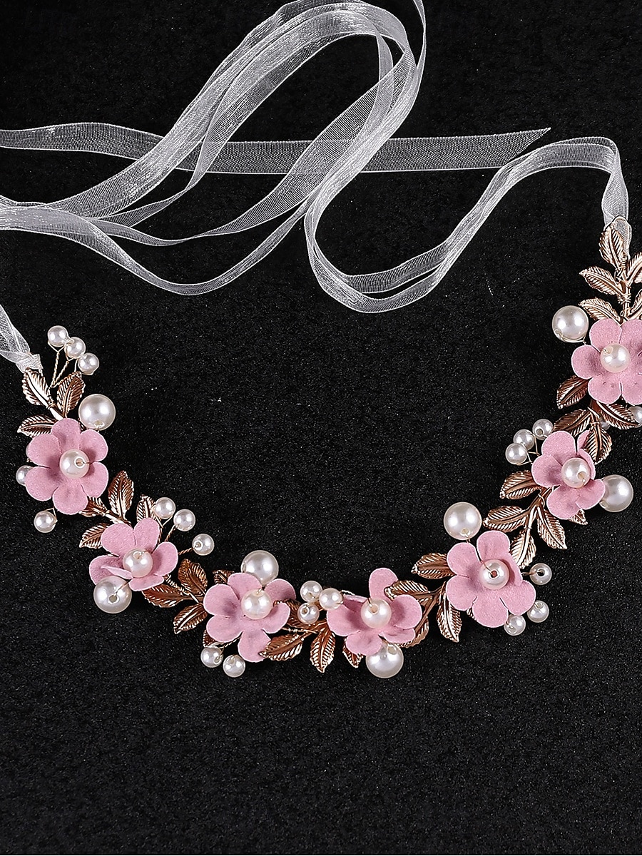 pannebånd Tøy Bryllup Elegant Årgang Med Perle Blomster Hodeplagg Hodeplagg 2025 - $19.99 –P4