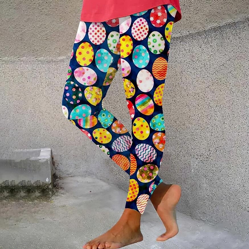 Women's Leggings Trousers Fashion Streetwear Full Length High Waist Graphic Plaid Pattern Printing Thermal Warm Breathable Soft Micro-elastic Outdoor Daily Buff Black Fall Winter Regular Fit 2025 - $18.99 –P2