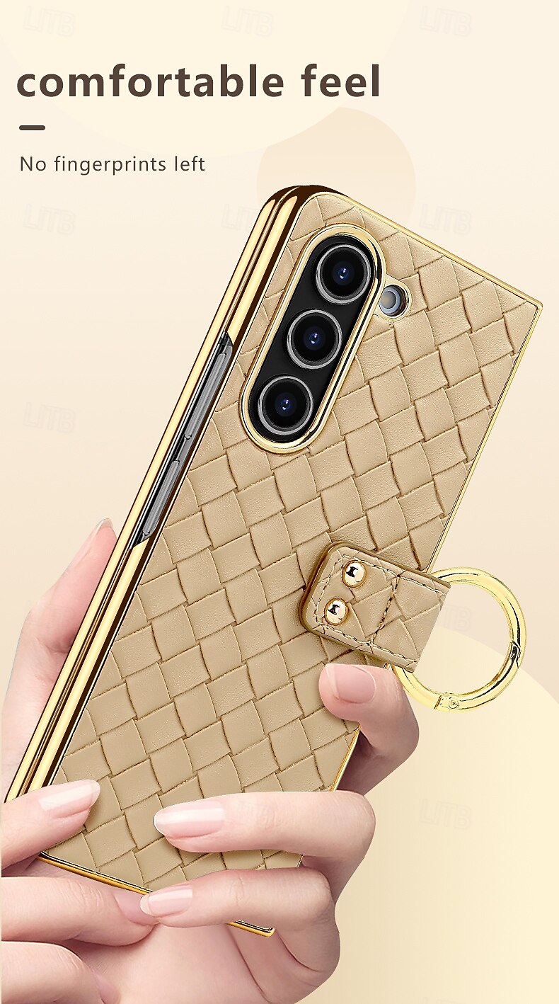 Phone Case For Samsung Galaxy Z Fold 6 Z Fold 5 Z Fold 4 Back Cover Ring Buckle Shockproof Retro PU Leather 2025 - $28.99 –P6