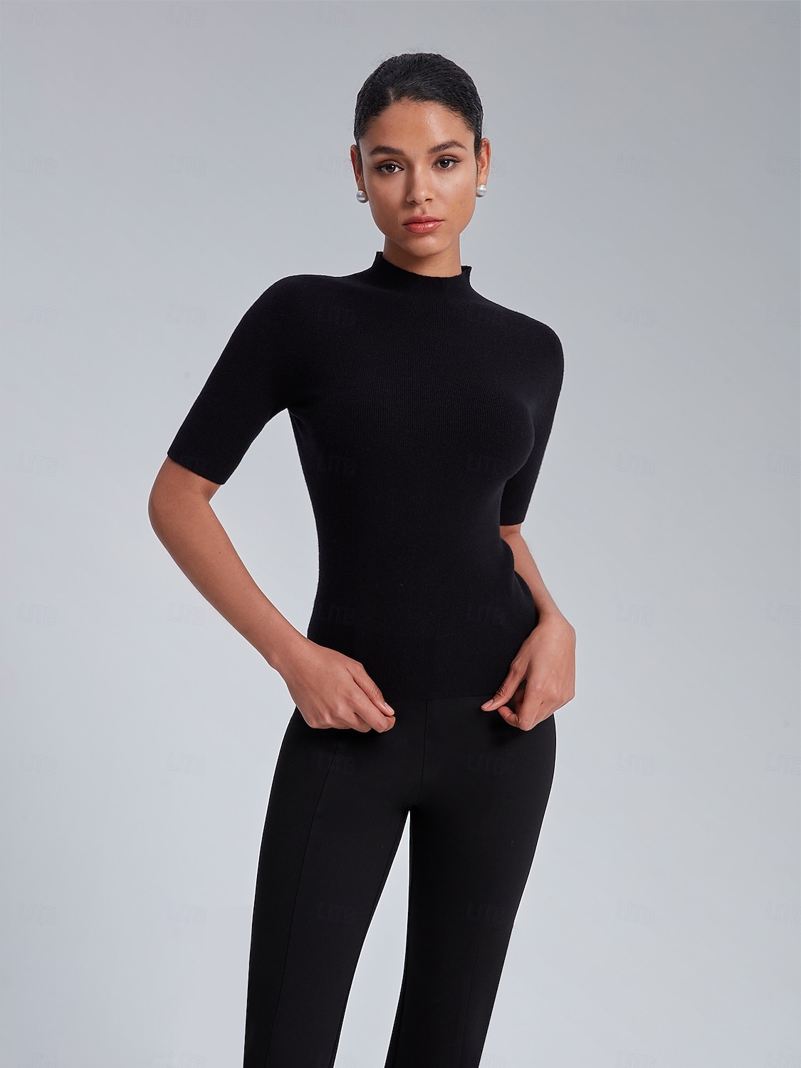 top dzianinowy z golfem i półrękawem 2025 - $42.99 –P4