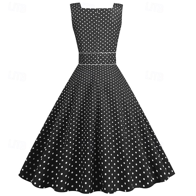 Retró 1950-es Rockabilly Ruhák Swing ruha Pöttyös Női Farsang Álarcos mulatság Hétköznapi viselet Lánybúcsú Felnőttek Ruha Hazatérő ruhák 2025 - $23.99 –P9