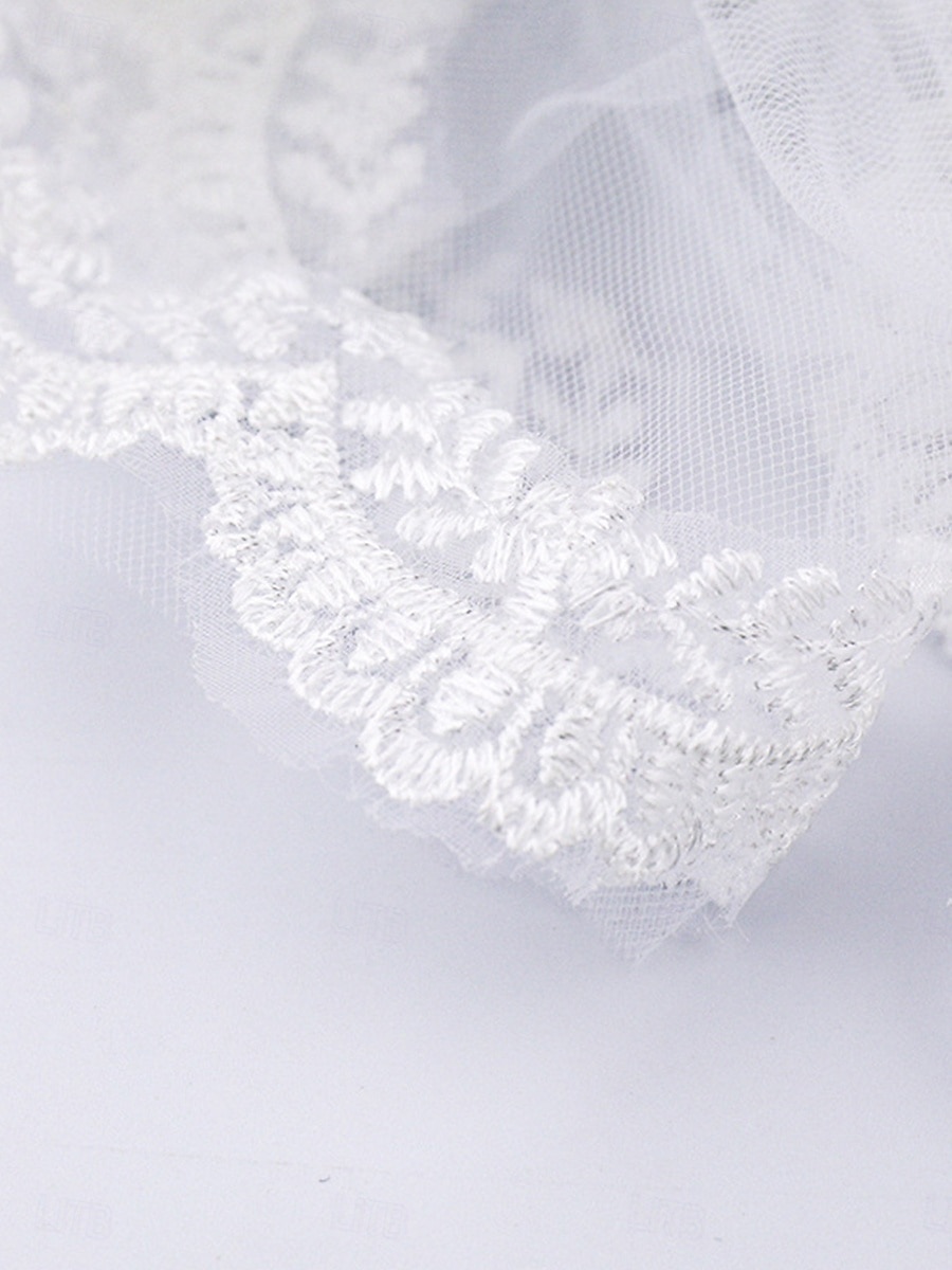 One-tier Comtemporary / Stylish Wedding Veil Elbow Veils with Satin Flower Tulle 2025 - $20.99 –P3