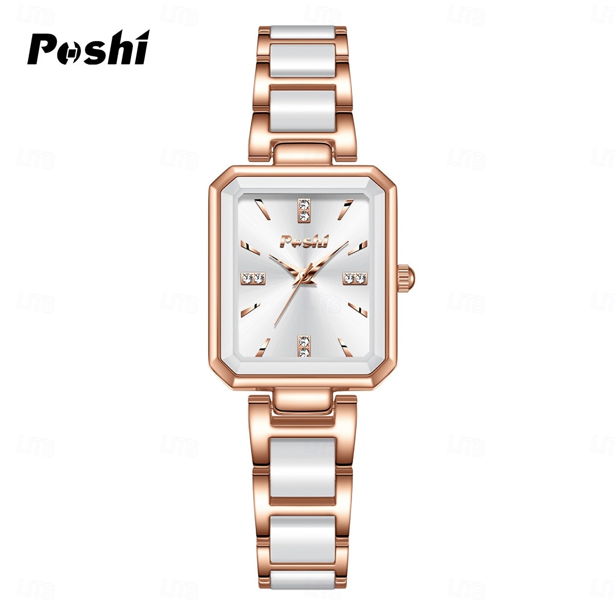 poshi modieuze dameshorloge licht luxe diamant ingelegd vierkant temperament quartz horloge 2025 - $22.99 –P6