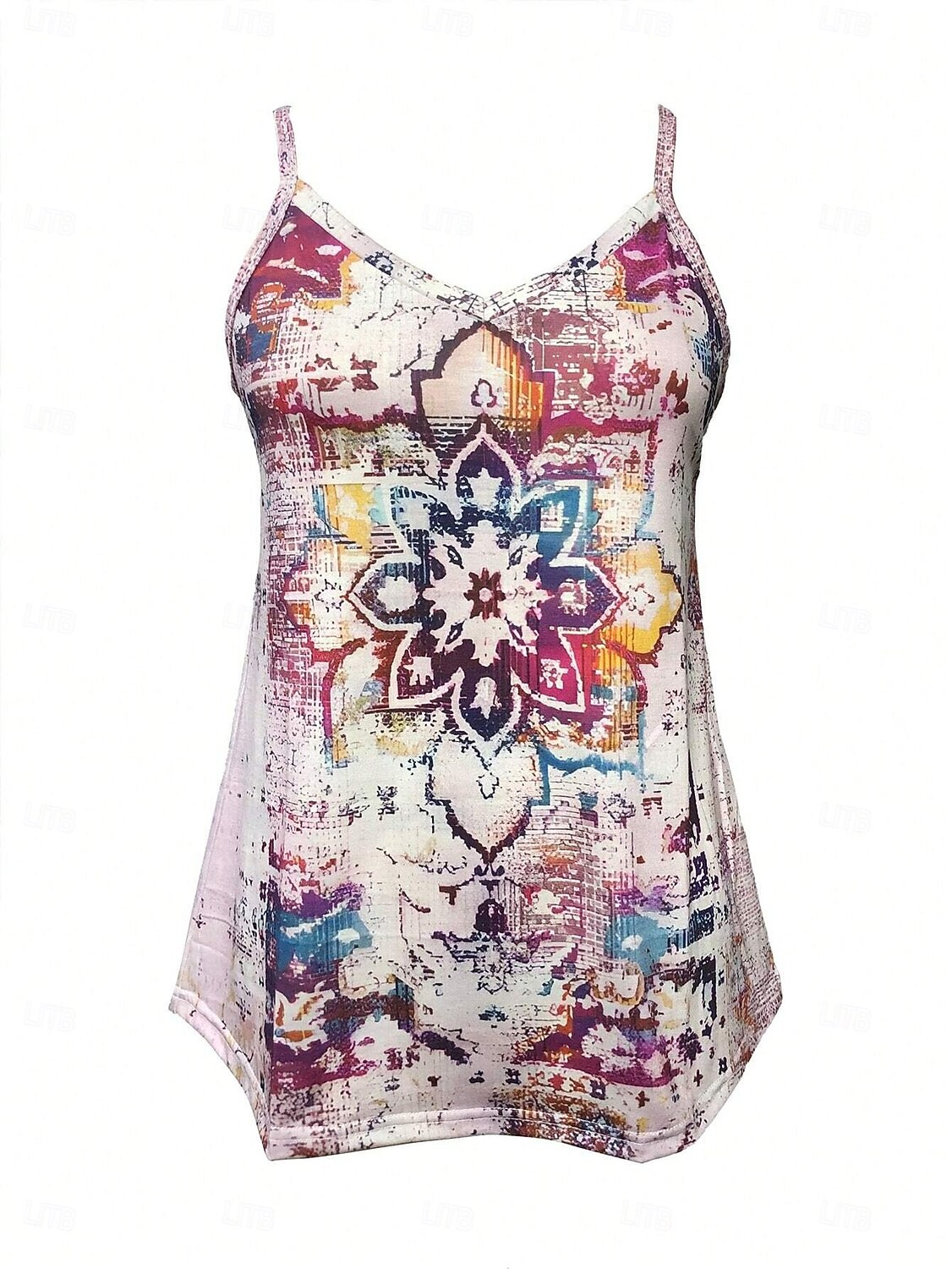 Kvinners Camisole Tank Top Grafisk Stilig Uformell Uten ermer Stropp Regular Tops Daglig Trykk Khaki Sommer 2025 - $21.99 –P3