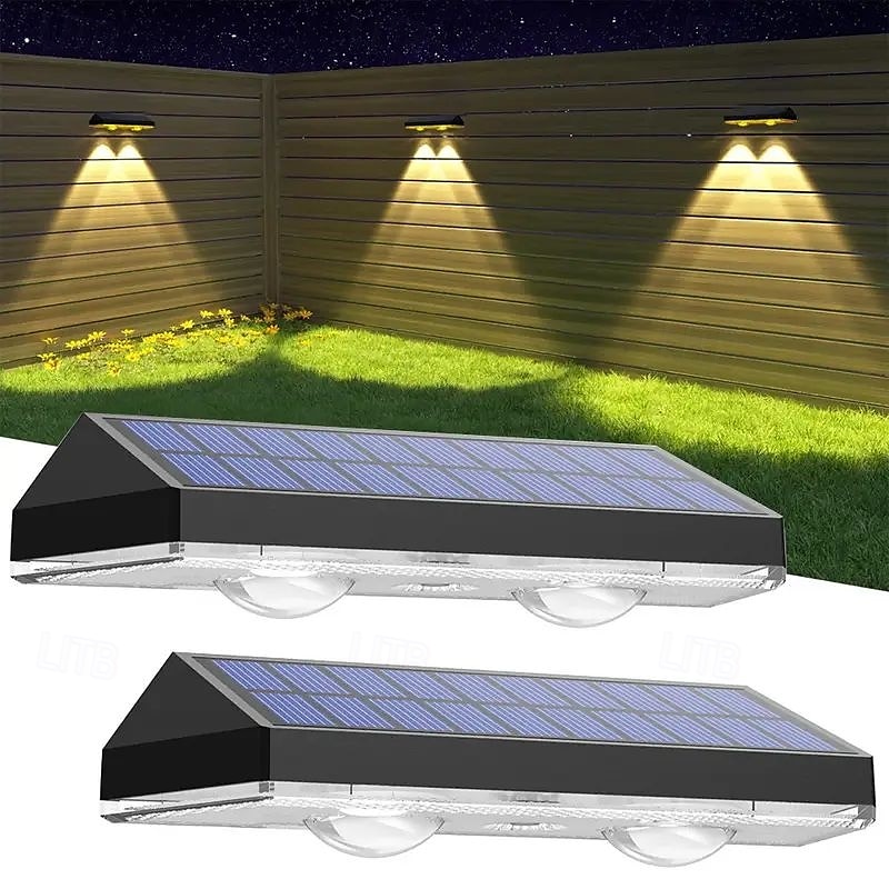 LED Außenwandleuchte Solarlampen Solar-Außenwandleuchte - IP65 wasserdicht, Gartenzaun, Balkon, Veranda, Landschaftsbeleuchtung 1/2/4 Stück 2025 - $19.99 –P1