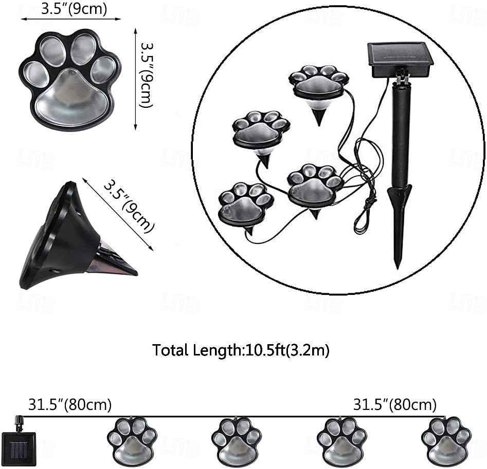 2026年 ソーラー屋外犬足ライト - 通路、歩道、中庭、芝生、公園の装飾用の防水動物ガーデンランプ  コレクション – $25.99 –P1