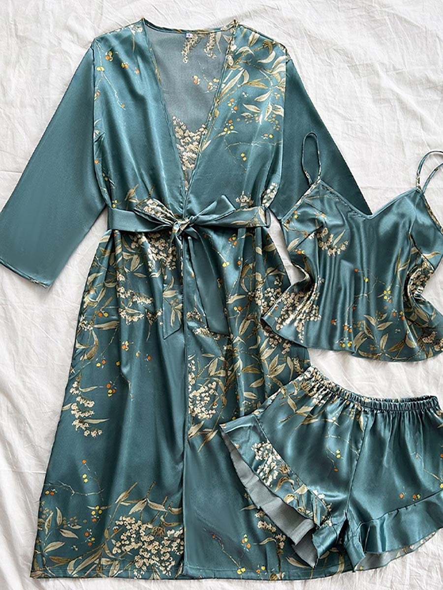 Women's Pajamas Luxury Home Green cherry Summer Spring 2025 - $37.99 –P4