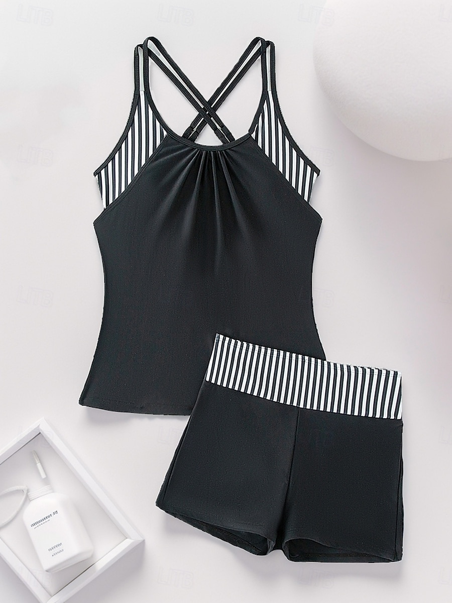 Maillots de bain femmes maillot de bain une pièce monokini sans dos contrôle du ventre taille haute slim vacances plage maillot de bain à rayures florales halter sans manches de 2025 ? $28.99 –P2