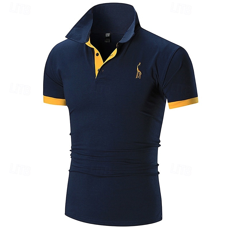 Per uomo Polo Camicia da golf Golf Informale Sport Classico Manica corta Essenziale Color Block Cervo Pulsante frontale Estate Primavera Standard Marrone Scuro Grigio scuro Nero Bianco Giallo Borgogna del 2025 a $12.99 –P2