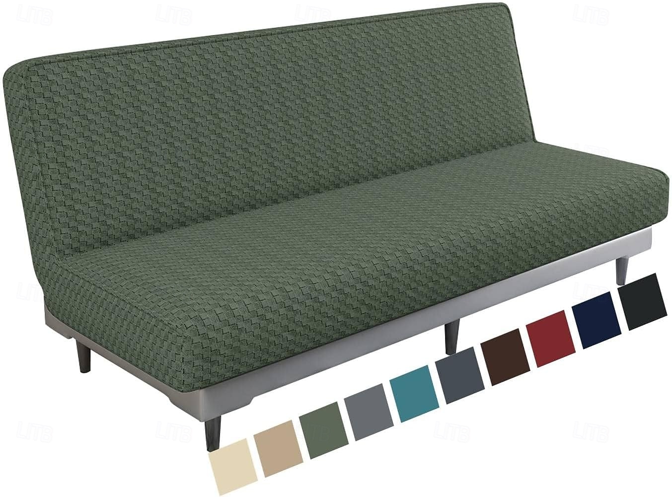 Jacquard Futon Cover Stretch Armless Futon Sofa Cover Soft Futon Slipcover with Elastic Bottom Thick Sofa Bed Furniture Protector Covers for Washable Futon 2025 - $29.99 –P12