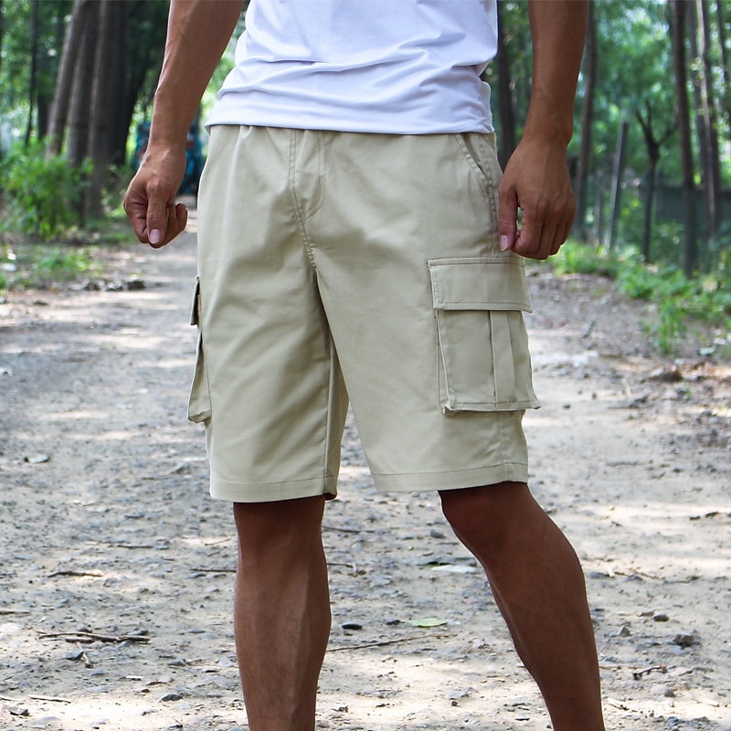 Homens Bermuda Cargo Calção Shorts de verão Shorts de Trilha Com Cordão Cintura elástica Bolso multi Tecido Conforto Vestível Comprimento do joelho Ao ar livre Esporte Diário Moda Casual Preto Azul de 2025 por $21.99 –P1