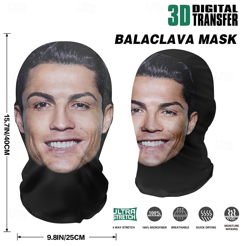 2025年 黒のニット製ハロウィン フェスティバル マスク - 通気性のあるメッシュ フード付きの 3D リアルなフルフェイス デザイン - スポーツ イベント、ロールプレイング、レジャー活動に最適  コレクション – $14.99 –P14