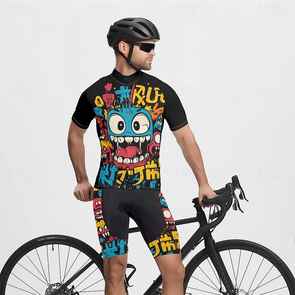 Муж. Велокофты и велошорты Мультипликация С короткими рукавами Велоспорт Наборы одежды с 3 задними карманами Горные велосипеды Шоссейные велосипеды 2025 - $47.99 –P18