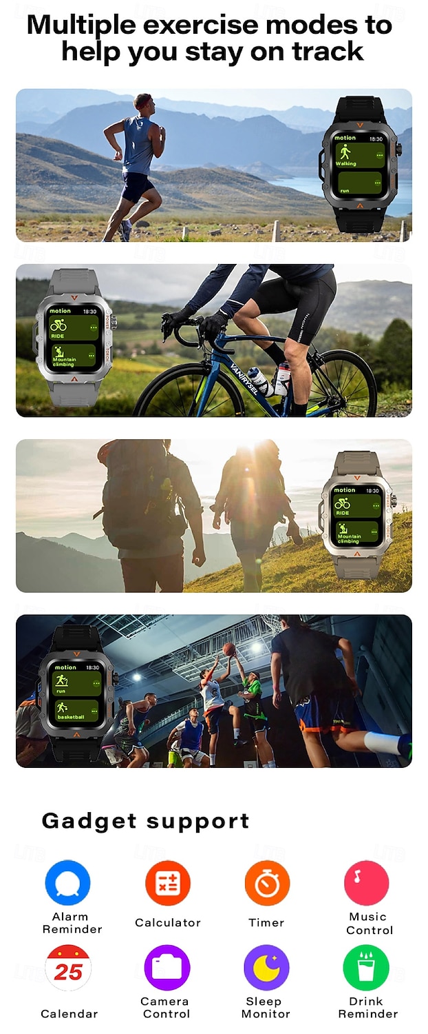 Q11 Smart Watch 1.73 inch Smartwatch Fitness Running Watch Bluetooth Pedometer Call Reminder Activity Tracker Compatible with Android iOS Women Men Hands-Free Calls Waterproof Step Tracker 2025 - $19.99 –P9