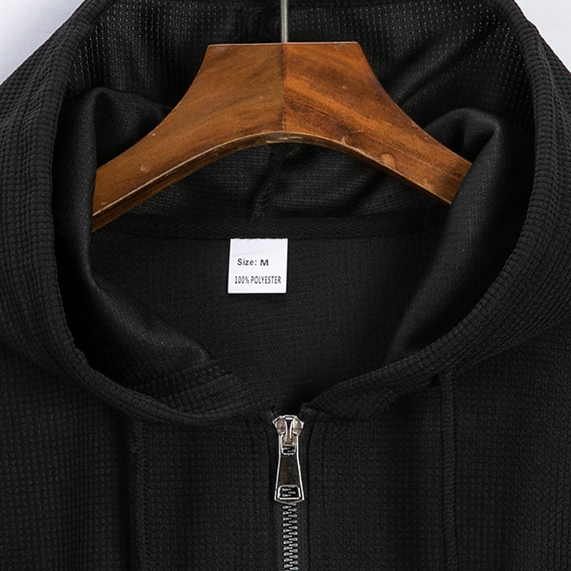 Homme Sweat à capuche Sweat à capuche quart zippé Noir Blanche Bleu Kaki Gris Capuche Plein Cordon Sport & Loisir du quotidien Vacances Polyester Vêtement de rue basique Décontractées Printemps de 2025 ? $22.99 –P8